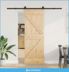 Klizna vrata NARVIK Prirodna i crna 70 x 210 cm (213,5 cm) - NOVO