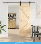 Klizna vrata NARVIK Prirodna i crna 70 x 210 cm (213,5 cm) - NOVO