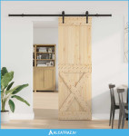 Klizna vrata NARVIK Prirodna i crna 70 x 210 cm (213,5 cm) - NOVO