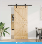 Klizna vrata NARVIK Prirodna i crna 85 x 210 cm (152,5 cm) - NOVO