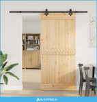 Klizna vrata NARVIK Prirodna i crna 95 x 210 cm (213,5 cm) - NOVO