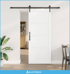Klizna vrata ORKDAL Bijela i crna 83 x 202 cm Masivna borovina - NOVO