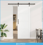 Klizna vrata ORKDAL Bijela i crna 83 x 232 cm Masivna borovina - NOVO