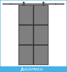 Klizna vrata s priborom 102,5x205 cm kaljeno staklo i aluminij - NOVO