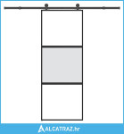 Klizna vrata s priborom 76 x 205 cm kaljeno staklo i aluminij - NOVO
