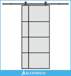 Klizna vrata s priborom 90 x 205 cm od ESG stakla i aluminija - NOVO