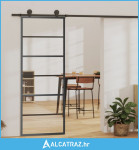 Klizna vrata s priborom ESG staklo i aluminij 76 x 205 cm - NOVO