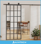 Klizna vrata s priborom ESG staklo i aluminij 90 x 205 cm - NOVO