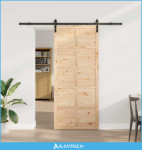 Klizna vrata Prirodna 90 x 208 cm Masivna borovina - NOVO