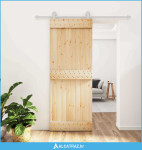 Klizna vrata Prirodna i bijela 80 x 210 cm Čvrsta borovina - NOVO