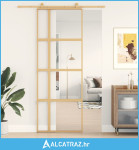 Klizna vrata zlatna 76x205 cm prozirno staklo ESG i aluminij - NOVO