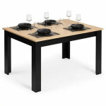 ModernHome Blagovaonski Stol 120 × 80 cm – MDF, Za 4 Osobe, Hrast Sono