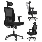 ModernHome Ergonomska Uredska Stolica – Mrežasti Naslon, Podesivi Nasl
