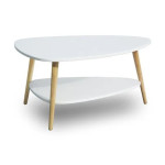 ModernHome Klub Stolić s Policom – Bijeli, 90 × 67 × 45 cm, Skandinavs