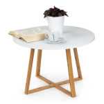 ModernHome Okrugli Klub Stolić Ø60 cm – Bijeli, Skandinavski Dizajn, B