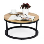 ModernHome PJJCFT0068 – Okrugli stolić za kavu 60 × 31,5 cm, metalna k