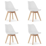 ModernHome Set od 4 Blagovaonske Stolice MARK – Bijele, Skandinavski S