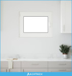 Prozor za podrum RISOR 80 x 70 cm PVC i staklo Bijela - NOVO
