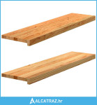Prozorske klupice 2 kom svijetlosmeđe 100x25x2 cm masivne hrast - NOVO