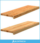Prozorske klupice 2 kom svijetlosmeđe 80x25x2 cm masivne hrast - NOVO