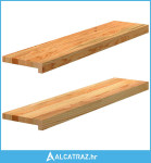 Prozorske klupice 2 kom svijetlosmeđe 90x20x2 cm masivne hrast - NOVO