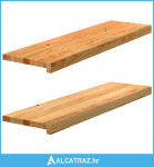 Prozorske klupice 2 kom svijetlosmeđe 90x30x2 cm masivne hrast - NOVO
