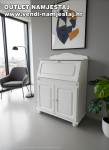 Sekretar, komoda METTE White, puno drvo – NOVO