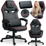 Sofotel Furon 242801 gaming stolica s lumbalnim jastukom – crveno-crna