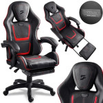 Sofotel Specter 242901 gaming stolac s naslonom za noge – crveno-crni
