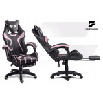Sofotel Specter gaming stolica s osloncem za noge crno-roza