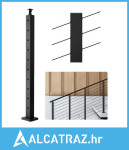 Stup za kabelsku ogradu, stup za stepenišnu ogradu 36x2x2 inča, s pret