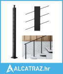 Stup za ogradu za kablove, stup za ogradu za stepenice 42x2x2 inča, s
