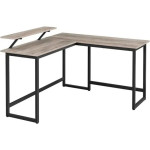 Vasagle LWD056B02 Kutni radni stol s policom za monitor,