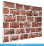 Zidne panele 10 pcs Tamno smeđa i bijela 100 x 50 cm EPS pjena - NOVO