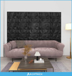 Zidne panele 48 pcs Dijamant crna 50 x 50 cm XPS pjena - NOVO