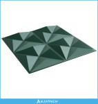 Zidne panele 48 pcs Origami zelena 50 x 50 cm XPS pjena - NOVO