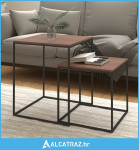 2-dijelni set stolića za kavu od konstruiranog drva i metala - NOVO