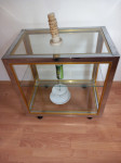 ELEGANTNI POKRETNI STOL U KOMBINACIJI METAL STAKLO