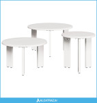 Kava Stol 3 pcs Bijelo Masivna borovina - NOVO