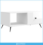 Kava Stol Bijela visokog sjaja 90 x 50 x 40 cm - NOVO