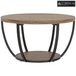 Klub stolić s 2 razine, stol za dnevni boravak 80 x 80 x 43,8 cm, smeđ