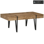 Klub stolić u industrijskom stilu, 105 cm x 60 cm x 42 cm, crni + smeđ
