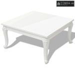 Klupski Stolić 80x80x42 cm Visoki Sjaj Bijeli - 80 x 80 x 42 cm