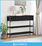 Konsolni stol Crna hrast 100x25x75 cm Inženjerska drva i čelik - NOVO