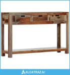 Konzolni stol s 3 ladice 120 x 30 x 75 cm masivno drvo šišama - NOVO