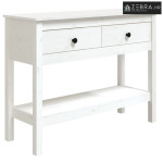 Konzolni stol bijeli 100x35x75 cm od masivne borovine - Bijela 100 cm