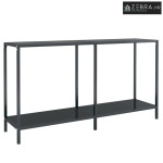Konzolni stol crni 140 x 35 x 75,5 cm od kaljenog stakla - Crna 140 cm