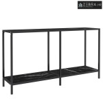 Konzolni stol crni 140 x 35 x 75,5 cm od kaljenog stakla - Crna mramor