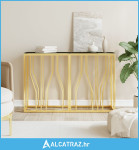 Konzolni stol zlatni 70 x 30 x 70 cm nehrđajući čelik i staklo - NOVO