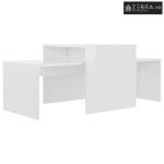 Set stolića za kavu visoki sjaj bijeli 100 x 48 x 40 cm drveni - Visok